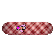Röd plädmagdansös skate decks