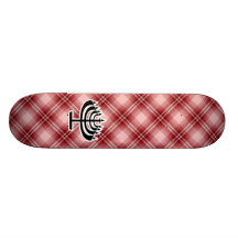 Röd plädmenora skateboard decks