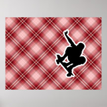 Röd plädSkateboarding Affischer