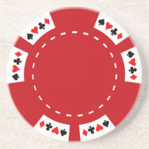 Röd poker och dobbelchip dryck underlägg