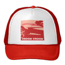 Röd popkonst Corvette Trucker Keps