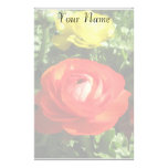 Röd Ranunculusblomma Brevpapper Design