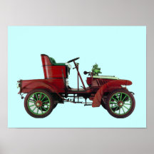 RÖD RETRO BIL/AUTOMATISKT AUTO ÅTERSTÄLLANDE - PRINT