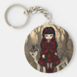 "Röd ridninghuva i hösten" Keychain Nyckelring
