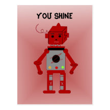 Röd robot - dig sken vykort
