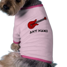 Röd Rockin gitarr Hund Tröja