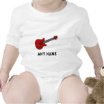 Röd Rockin gitarr Krypdräkt
