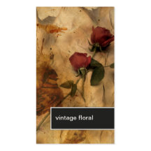 Röd ros för vintage för blomsterhandlarevisitkort 