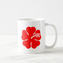 röd rosa hibiskusaloha blomma kaffe koppar