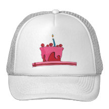Röd & rosa tårtahatt trucker keps