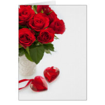 Röd rosvalentines day hälsningskort