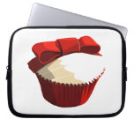 Röd sammetmuffinlaptop sleeve datorskydds fodral