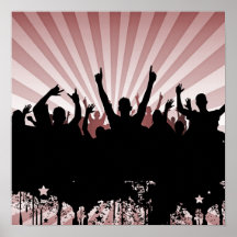 Röd Silhouette för folkmassa för POSTER-/PRINTGrun