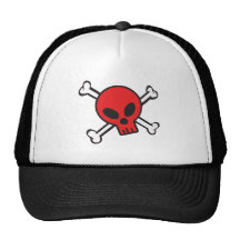 Röd skalle och Crossbones Baseball Hat