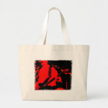 Röd stengitarr tote bags