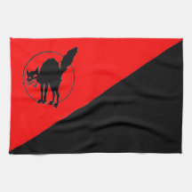 röd svart flagga för svart katt & hopfällbar köksh