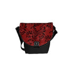 Röd svart utsmyckad rullakortkortmessenger bag rickshaw messenger bags