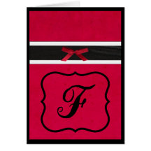 Röd, svart & vitkort för brev "F"