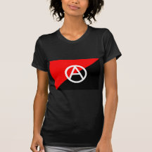 Röd svartvit anarkistflaggaanarki tee shirt