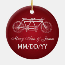 Röd tandem cykel för elegant bröllopfavör juldekoration