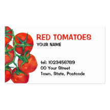 Röd tomatvisitkort