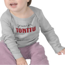 Röd Tonttu personlig begynna lång muff T-shirt