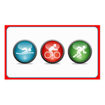 (Röd) Triathlonlagledarevisitkort,