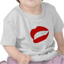 Röd vampyrläppstift tee shirt