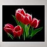 Röd växt för tulpanblomma print