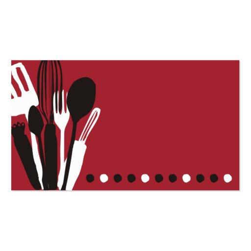 röd visitkort för catering för kökutensilskock