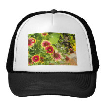 Röda blommor baseball hat