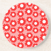 Röda daisy glasunderlägg