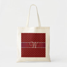 Röda diamanter för bröllopmonogram tote bag