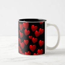 röda hjärtor 3D Mugg