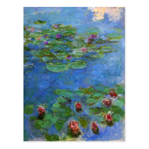 Röda näckrosor, Claude Monet Vykort