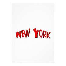Röda New York Anpassade Tillkännagivande