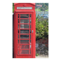Röda Telephone boxas Brevpapper Design