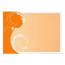 Rödaktig och orange blom- persika inbjudningskort
