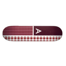Rödbrunt rutigt; Gingham Skate Board Decks