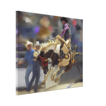 Rodeo - sadelBroncryttare - tokigt max Canvastryck