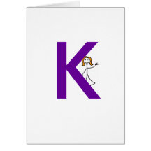 Rödhårig initiala Notecard Hälsnings Kort