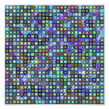 Röka den gröna skraj Retro mosaiken belägger med t Fotokonst