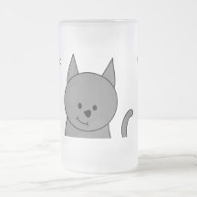 Rökig grå katttecknad kaffe mugg
