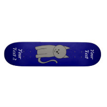 Rökig grå katttecknad skate board deck