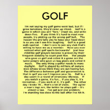 Rolig affischhumor för Golf