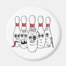 Rolig bowling kylskåpmagneter