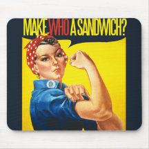 Rolig feministisk Rosie Riveterhumor Mus Mattor