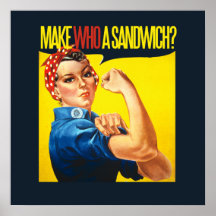 Rolig feministisk Rosie Riveterhumor Posters
