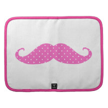 Rolig för shock rosa polka dotsmustasch flickaktig organizer