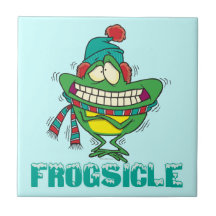 rolig fryst huttragroda för frogsicle kakelplatta av kerami